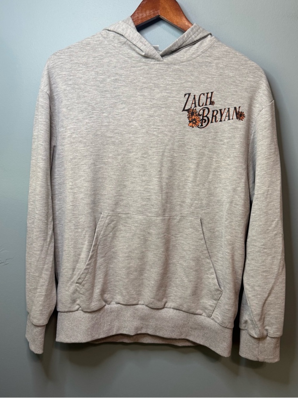Zach Bryan "The Original" Heather Gray Graphic Hoodie Size Small Country Music